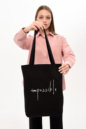 Zoozie Bags 1508 Bolso Tote de Algodón Negro 35 x 40 x 8 cm